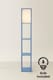 image 4 of ValueLights Struttura Blue Shelving Floor Lamp Fabric Shade & Bulb | Blue
