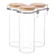image 1 of Argon Tableware Glass Storage Jars with Wooden Clip Lids - 1.75 Litre - Pack of 3