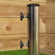 image 5 of 15kg Round Granite Garden Parasol / Umbrella Base Weight Stainless Steel Pole Grey