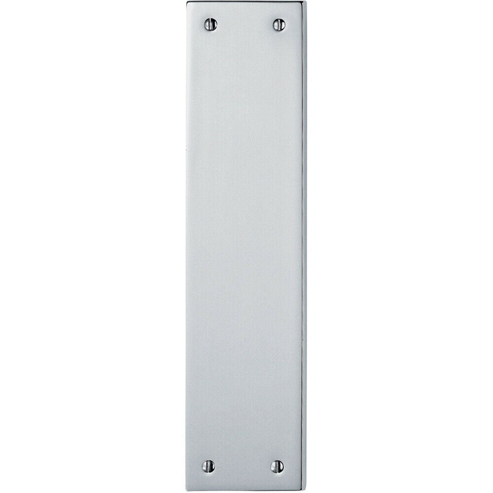 Loops Plain Victorian Door Finger Plate 298 x 73mm Polished Chrome Push Plate
