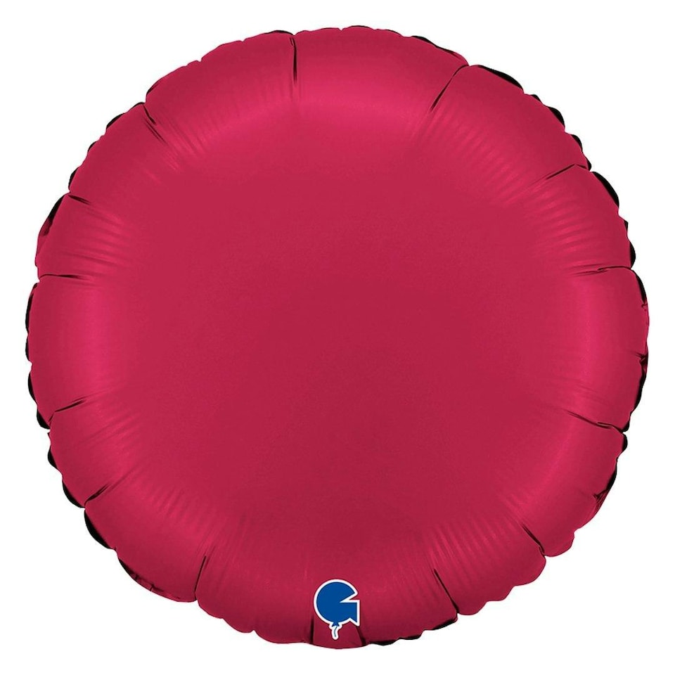 image 1 of Satin Cherry Red Round Shape Foil Helium Balloon 46cm / 18 in