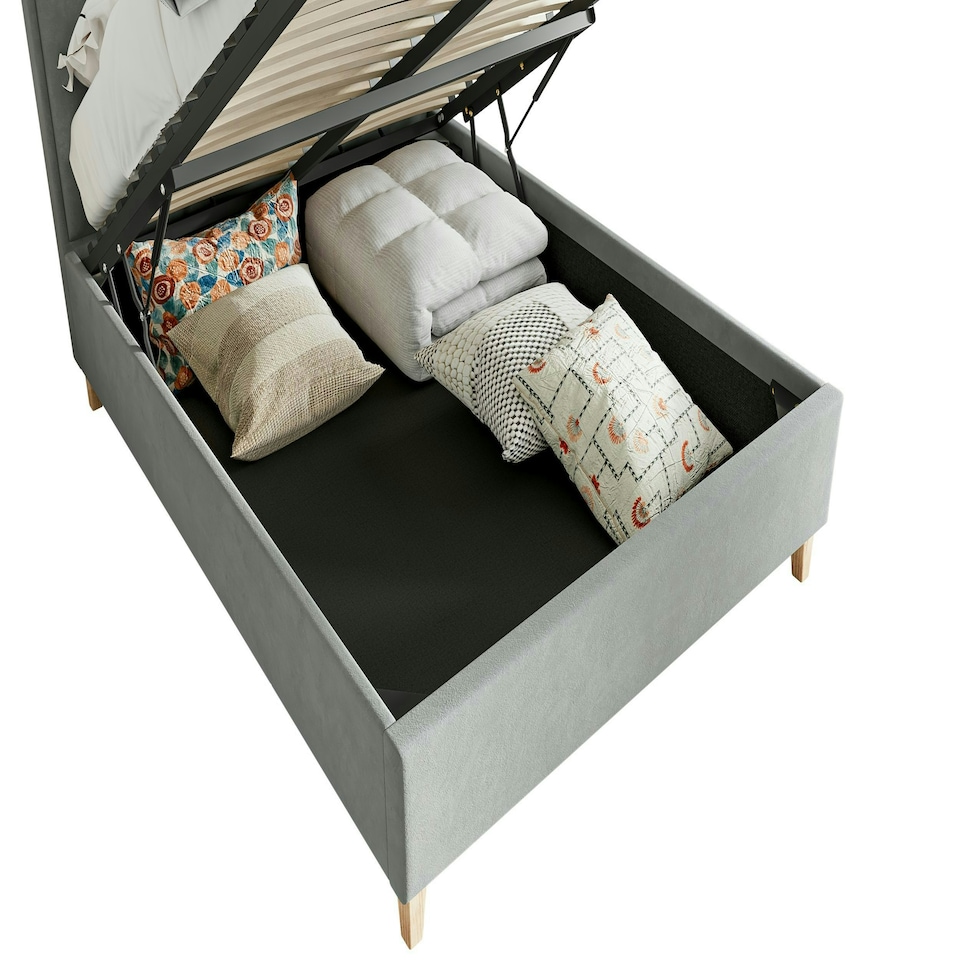 image 1 of Rhodes Grey Velvet Ottoman Bed Double N/A