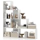 image 1 of COSTWAY 4 Tier Stepped Bookshelf Modern Ladder Bookcase 6 Storage Cubes White
