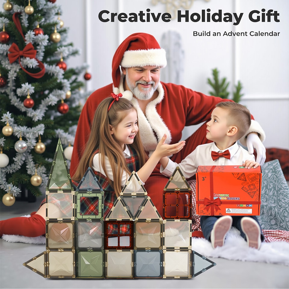 image 1 of Dekko 60pc Magnetic Building Blocks Set STEM Educational Toy for Kids | Multi | Nature