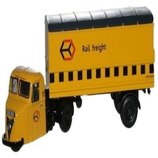 Oxford Diecast Scammell Scarab Van Trailer Railfreight Yellow