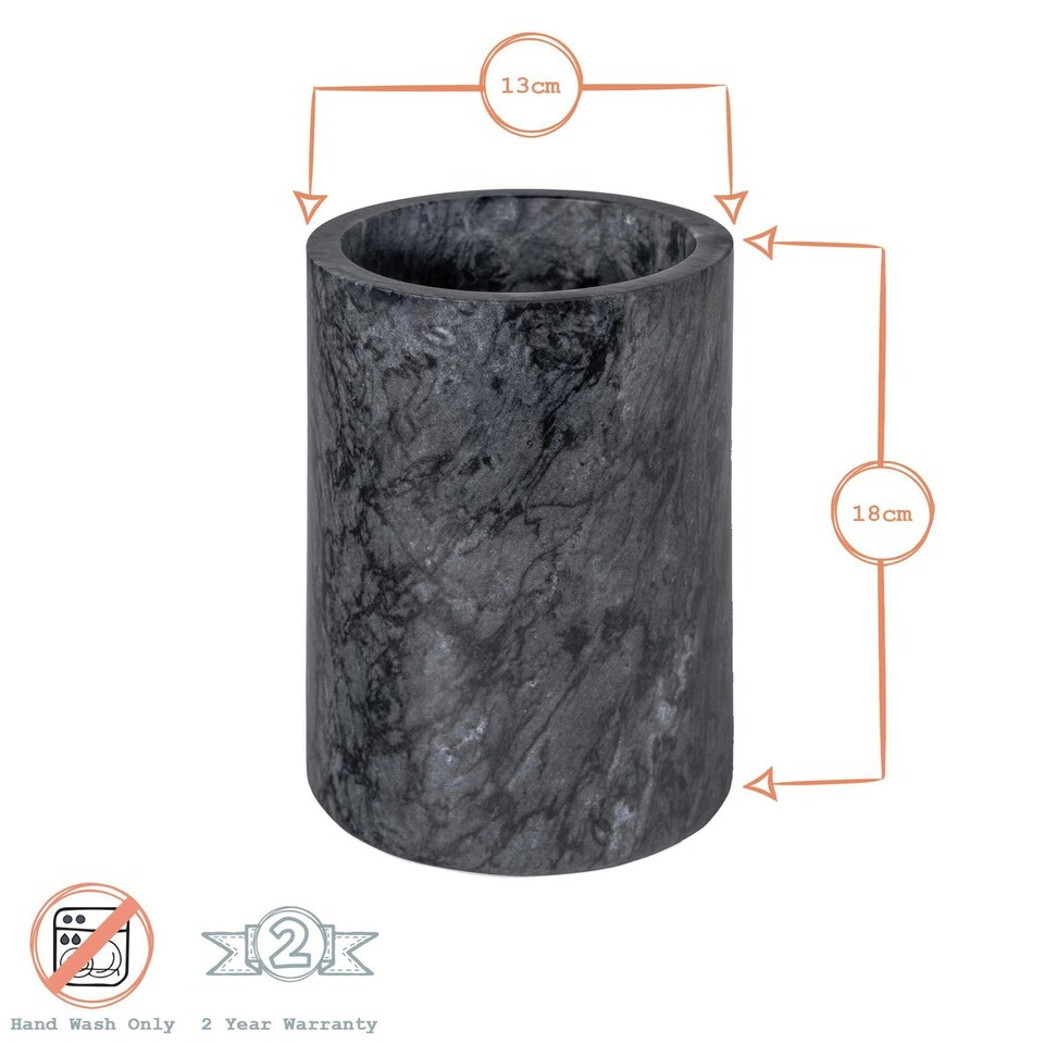 image 1 of Argon Tableware 2 Piece Marble Wine Bottle Coaster & Cooler Set - Black Multi