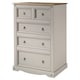 image 1 of Mercers Furniture Corona Grey Wax 2+3 Chest of 5 Drawers Large Solid Wood Pine Wooden Bedroom with Mexican Styling