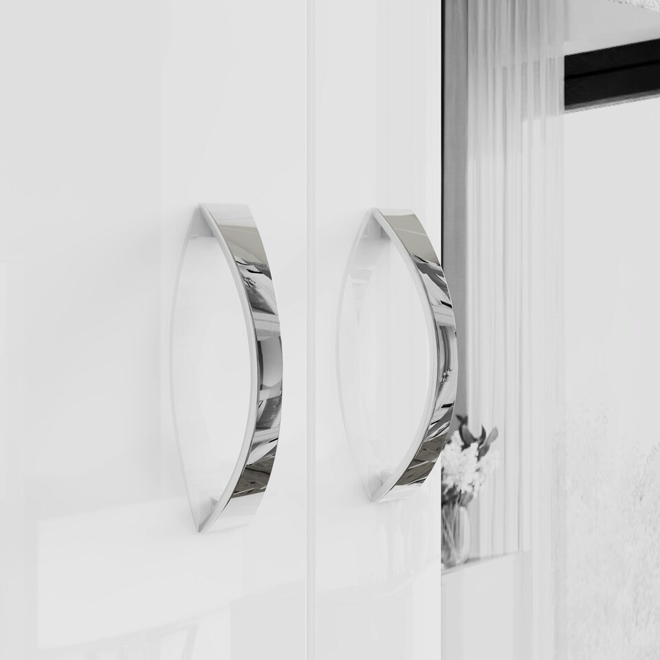 image 1 of FWStyle Chilton 3 Door Wardrobe With Mirror - White Gloss Front White