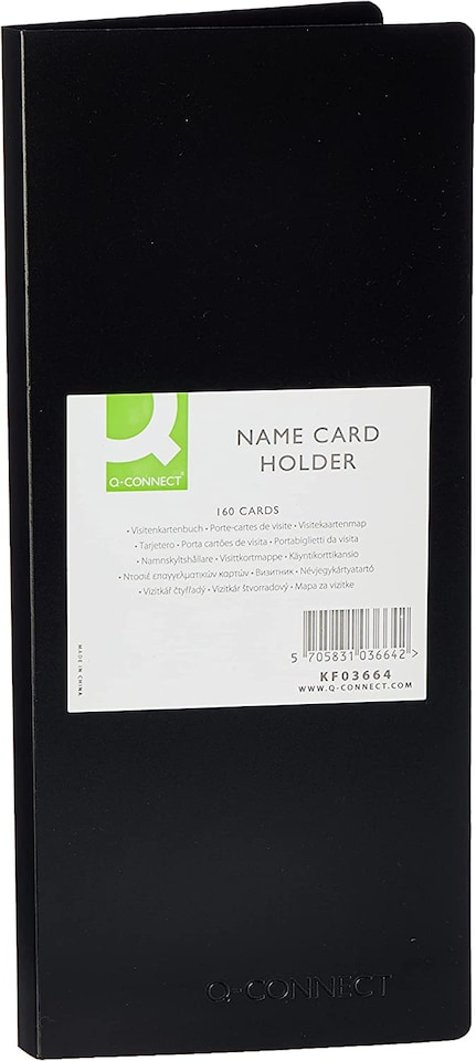 image 1 of Q-Connect 160 Card Polypropylene Black Name Business Card Holder