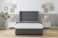Sloomy Rutherford Armour Coniston Ottoman Bed With Mattress With 54" Wingback Headboard 6' Super King