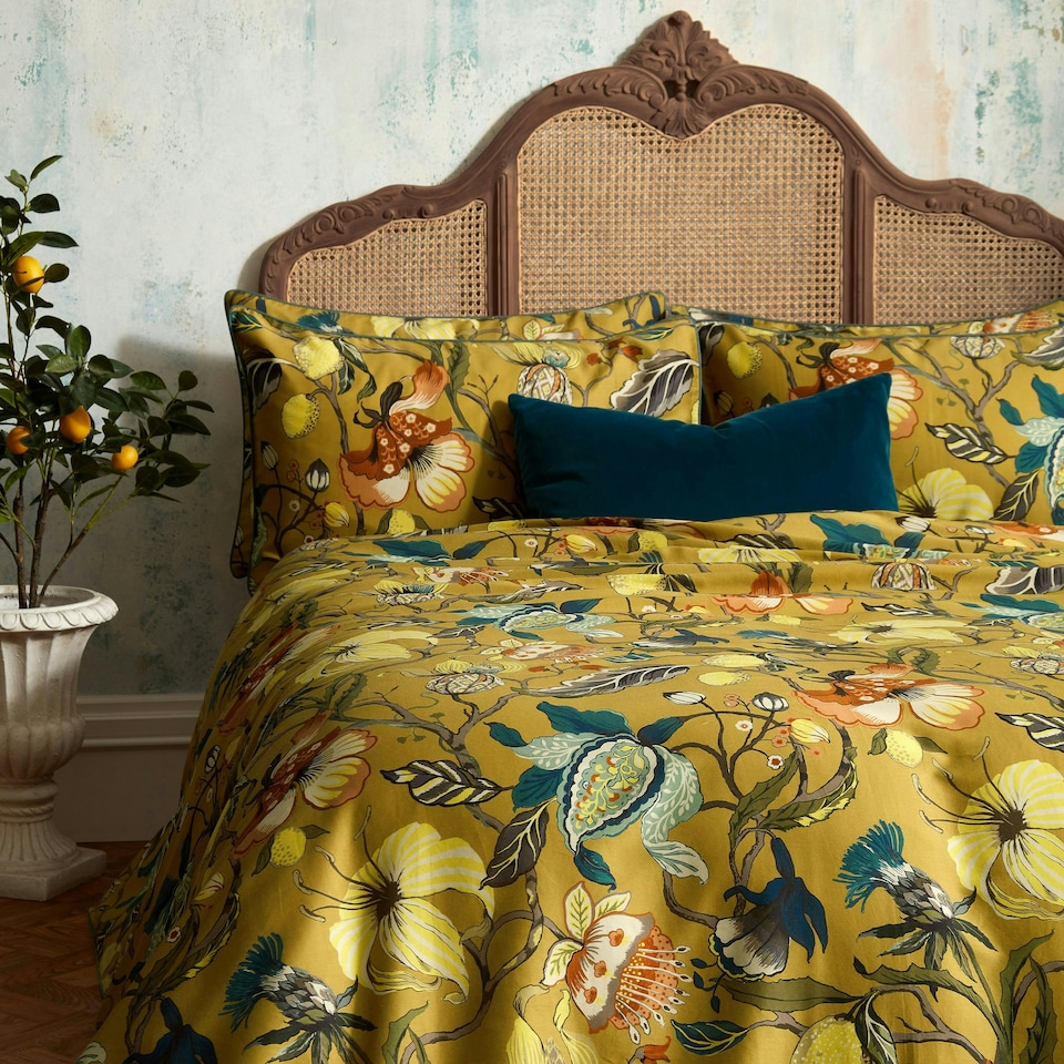 image 1 of Edinburgh Weavers Morton Floral Premium Cotton Sateen King Duvet Cover Set