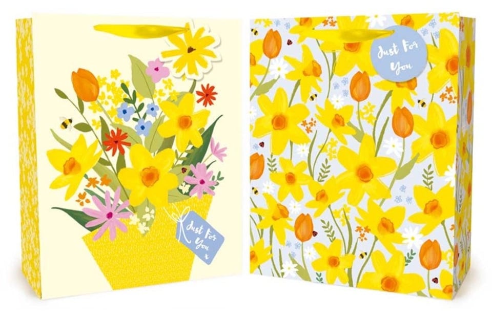 image 1 of Single Floral Design Medium Easter Gift Bag