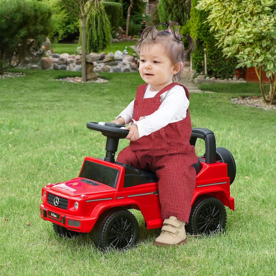 image 1 of HOMCOM Benz G350 Kids Ride on Sliding Car w/ Under Seat Storage No Power Red