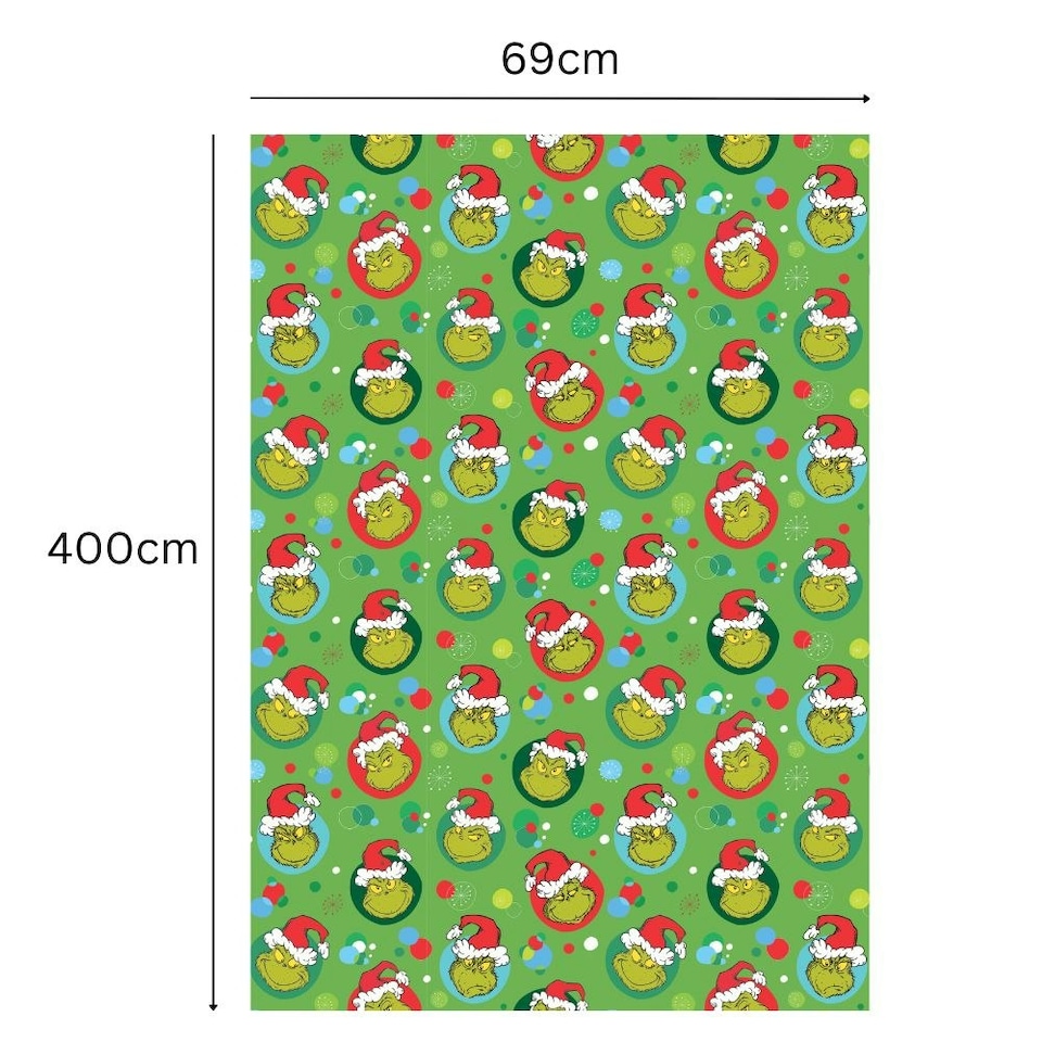 image 1 of The Grinch Christmas 4m Roll Wrapping Paper