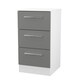image 6 of Trent 3 Drawer Bedside Cabinet in Dusk Grey & White Matt (Ready Assembled) | Grey | Dusk Grey & White Matt
