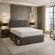 image 1 of 6FT Superking Grey Plush Velvet Divan Bed With Headboard & Footboard and Memory Sprung Mattress  2 Drawers Left Side Laying in Bed