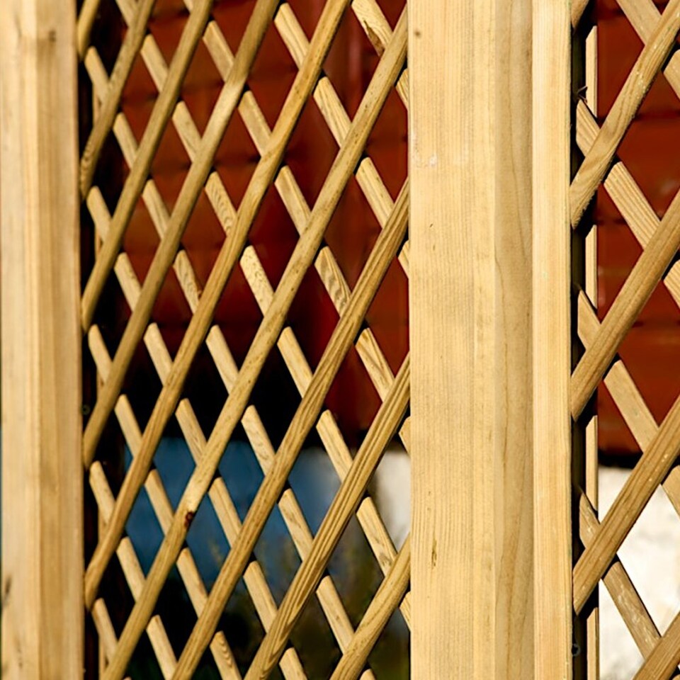 image 1 of English Fan Outdoor Garden Privacy Screening Wall Trellis 1.83m x 1.8m