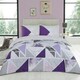 image 1 of VELVETIO Mila Geometric Duvet Cover Set Reversible Polycotton Easy Care Beddings Purple | Single