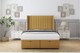 image 1 of Sloomy Marlborough Mustard Plush Ottoman Bed With Mattress With 54" Wingback Headboard 4'6 Double