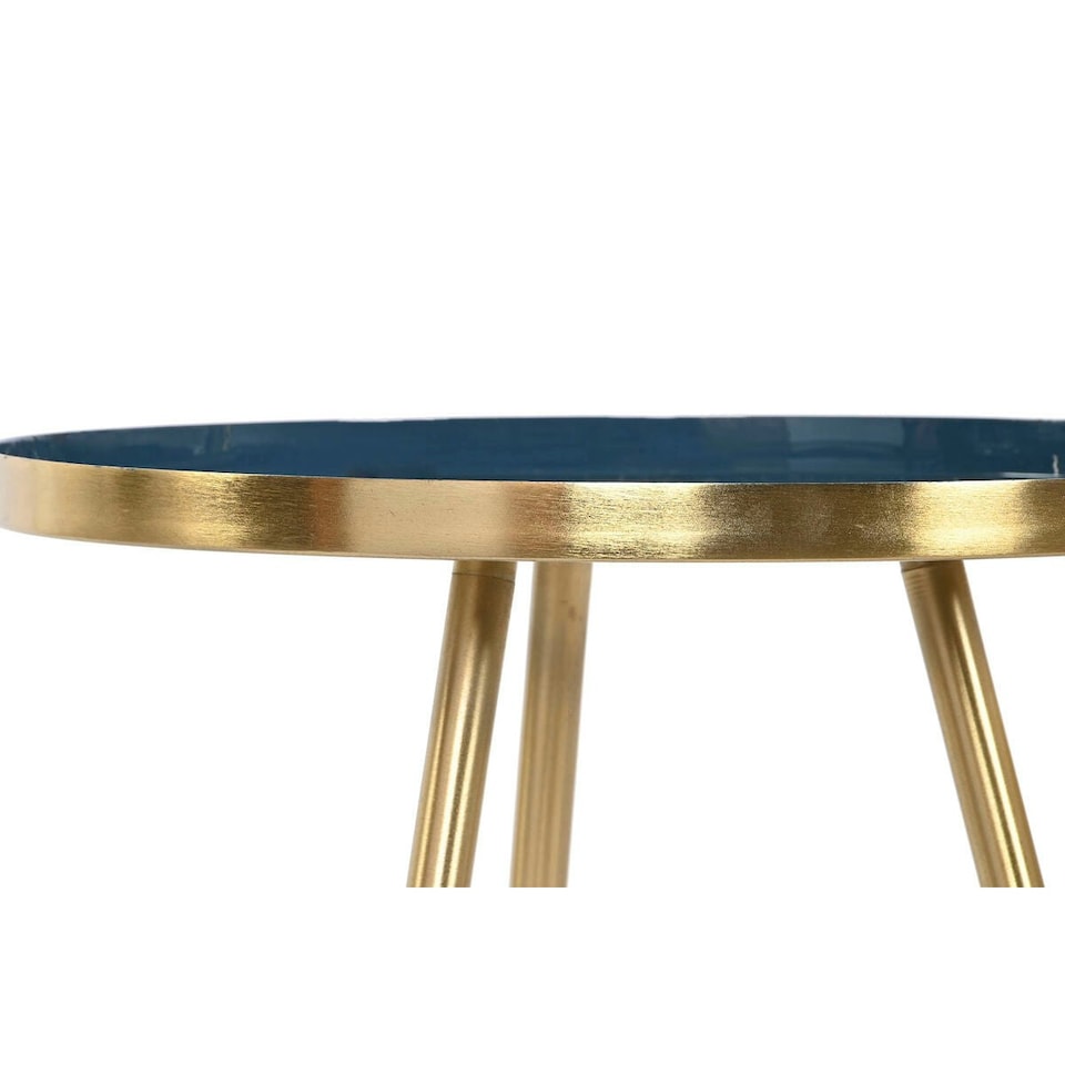 image 1 of Set of 2 tables Home ESPRIT Blue Golden 41 x 41 x 51 cm N/A