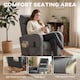 image 4 of HOMCOM Upholstered Rocking Chair with Retractable Footrest Grey