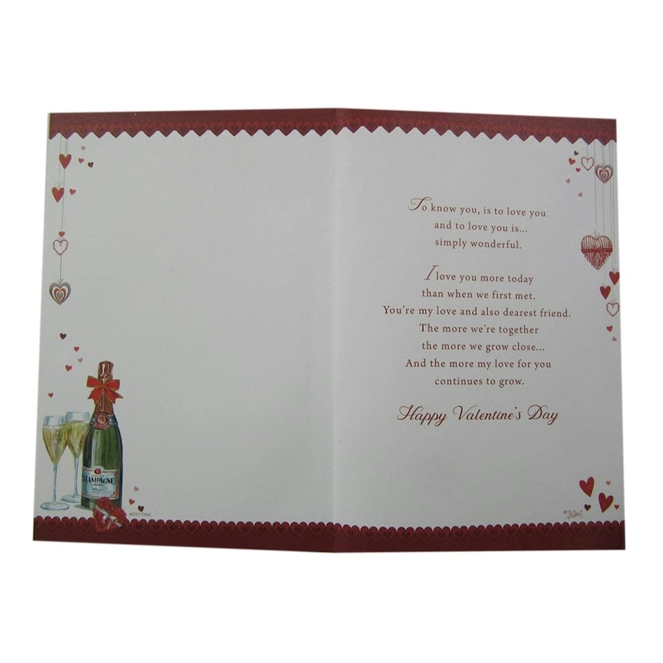 image 1 of With Love To My Husband Gifts And Champagne Design Valentine's Day Card