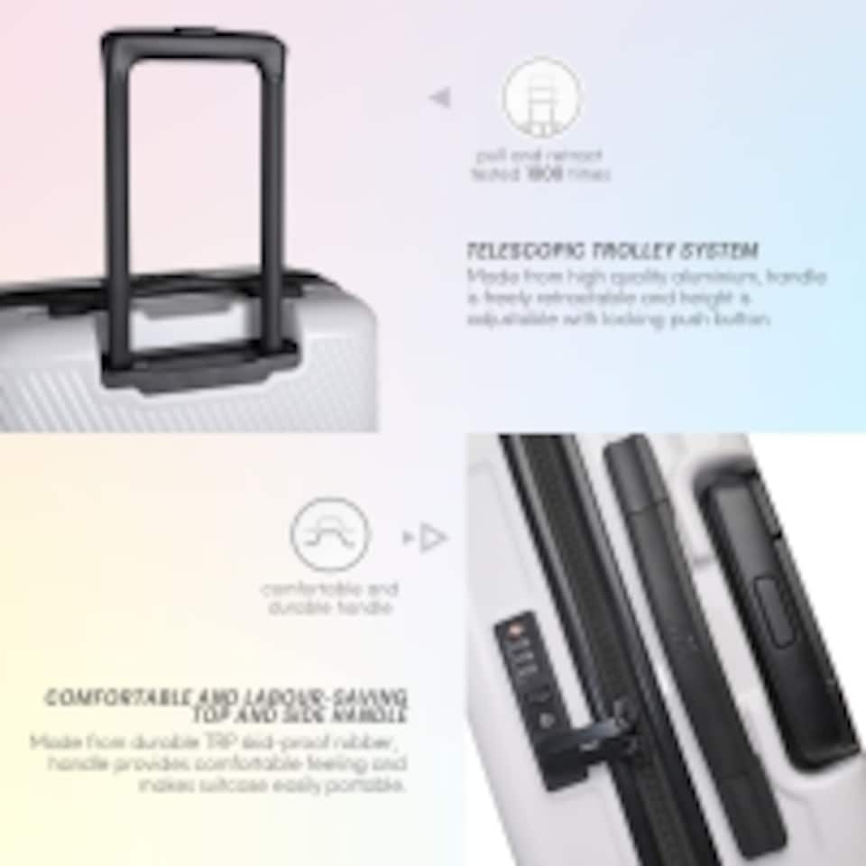 image 1 of 20-inch Premium Lightweight Carry-on Hand Luggage, Durable ABS+PC Hardshell, Zipper Closing with TSA Lock, 4 Spinner Wheels