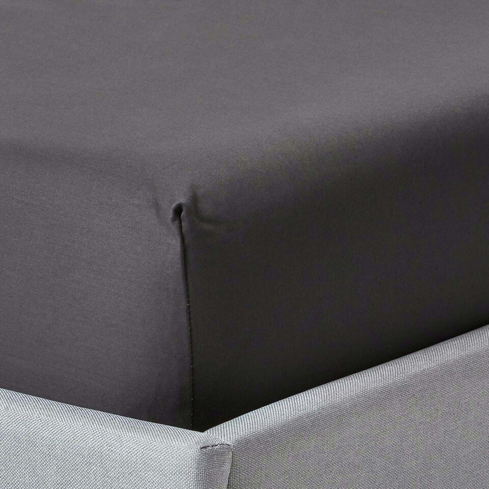 image 1 of Homescapes Dark Charcoal Grey Egyptian Cotton Deep Fitted Sheet 1000 TC, Single Grey | Single