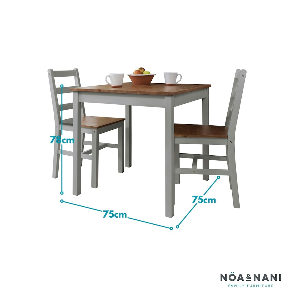 image 1 of Annika Bistro Table in White and Natural Pine Grey