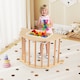 image 7 of COSTWAY Kids Montessori Wooden Climber Toy Climbing Arch Sensory Table-Natural