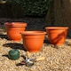 image 2 of Bell Pot 4x 28cm Round Plastic Garden Planter Orange