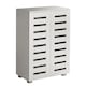 image 6 of Oslo 2 Door Wooden Shoe Storage Cabinet Rack Stand Cupboard Slatted Doors | White