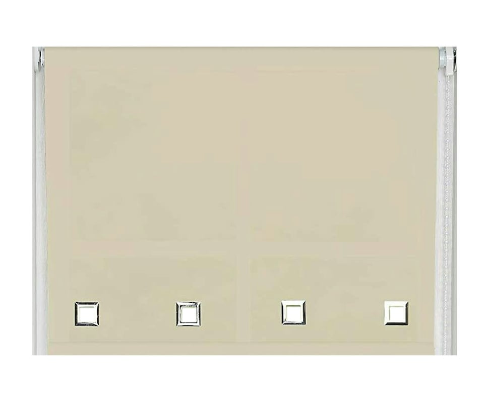 image 1 of 80cm Natural Square Eyelet Edge Roller Blind | Brown | Natural