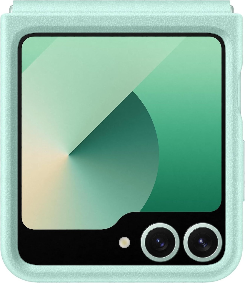 image 1 of Samsung Galaxy Z Flip 6 Faux Leather/Kindsuit Case Mint - EF-VF741PMEGWW