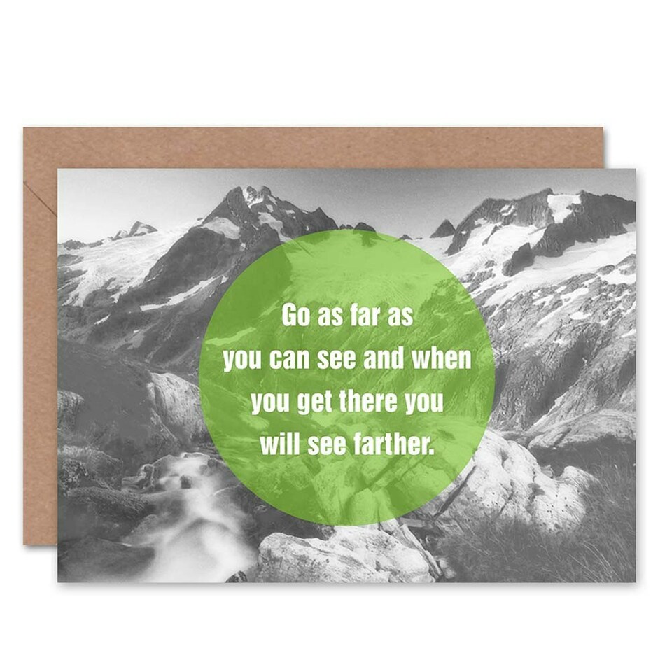 image 1 of Go As Far You Can See Farther Mountains Goodbye Card