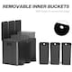 image 6 of HOMCOM 3 x 20L Triple Kitchen Bin Pedal Bin for Recycling and Waste, Black Black | 61.9L x 36.6W x 56.7H cm