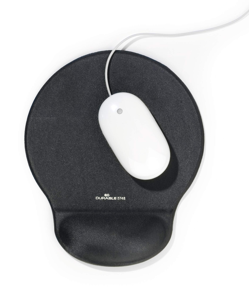 image 1 of Durable ERGOTOP Soft Touch Mouse Mat with Gel Support Wrist Rest Pad | Grey