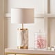 image 2 of Natural Stone Effect Ceramic Table Lamp Cream | Gold