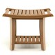 image 5 of COSTWAY Shower Bench Stool Bathroom Seat 2-Tier Brown