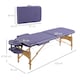 image 3 of HOMCOM Wooden Folding Massage Table w/ 2 Sections, Bag, Purple
