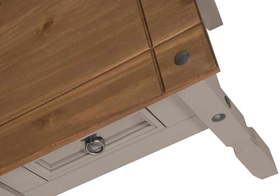 image 1 of Mercers Furniture Corona Grey Wax 1 Drawer Lamp Table Small Coffee Side Unit Solid Wood Pine Wooden Living Room with Mexican Styling