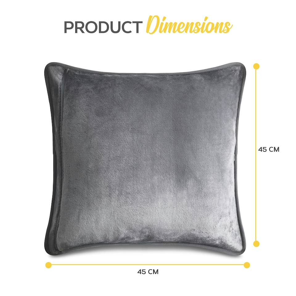 image 1 of MONHOUSE Heated Pillow Grey Cushion - Super Soft Heating Pad for Neck, Back and Shoulder Pain Relief - Detachable Controller, 3 Heat Settings, Machine Washable