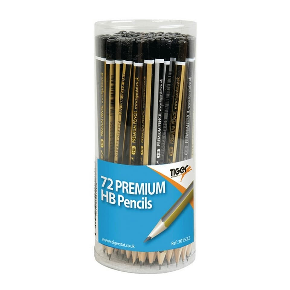 image 1 of Tiger Stationery Premium HB Pencils - Assorted - One Tub of 72