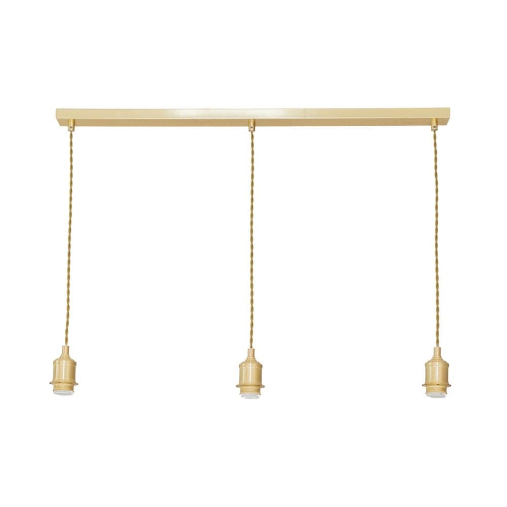 ValueLights Shaw Diner Bar 3 Drop Brushed Gold Adjustable Pendant Ceiling Light Gold