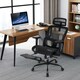 image 4 of COSTWAY Ergonomic Office Chair Swivel Computer Chair Black