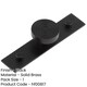 image 2 of Elegant Solid Brass Cupboard Knob with Plain Backplate in Black - Kitchen Cabinet Knob