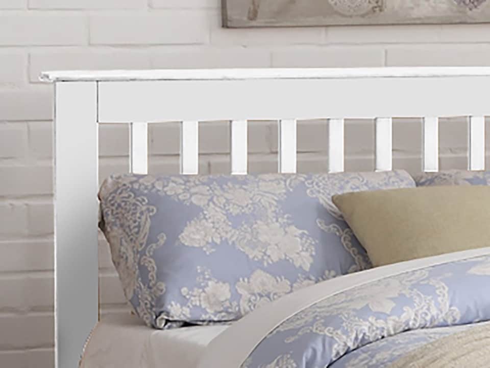 image 1 of 5ft King Size White wood bed frame.Shaker,Wooden.Pure bright white painted bedstead. Low foot end board | White | King