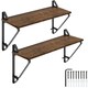 image 1 of Wall Shelves Irvine - set of 2, wood and metal look, high load-capacity | Brown | Industrial wood dark, rustic | 2