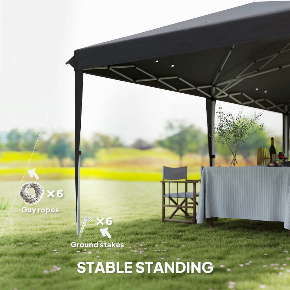 image 1 of Outsunny 6 x 3(m) Pop Up Gazebo Patio Party Event Heavy Duty Canopy Grey