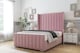 image 2 of Sloomy Melbourne Pink Plush Bed Frame With Mattress  With 50" Upholstered Wingback Headboard 4' Small Double